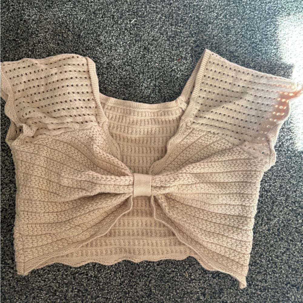 SHEIN Off-Shoulder Cream Sweater